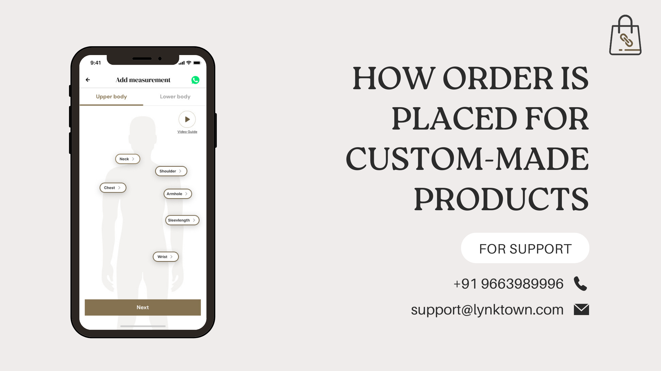 How an order is placed by a customer for custom-made products?